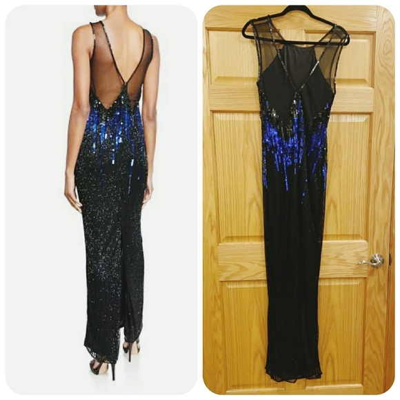 Parker Mona Sequin Sleeveless Column Gown - Picture 2 of 14